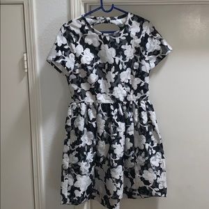 Kate Spade Graphic Floral Lace Black White Dress 4